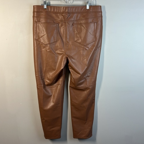 NWT J. Jill Vegan Leather Pants in Hickory Size XL Pull On Fleece Lined Stretchy - Picture 8 of 14
